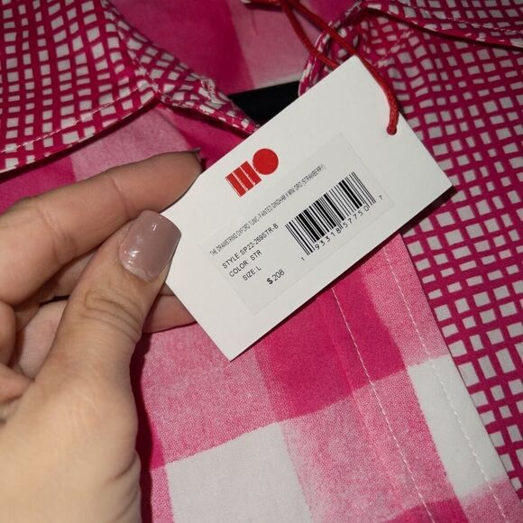 NWT Solid & Striped x Revolve‎ Painted Strawberry Gingham Drawstring Dress Large - Picture 6 of 10